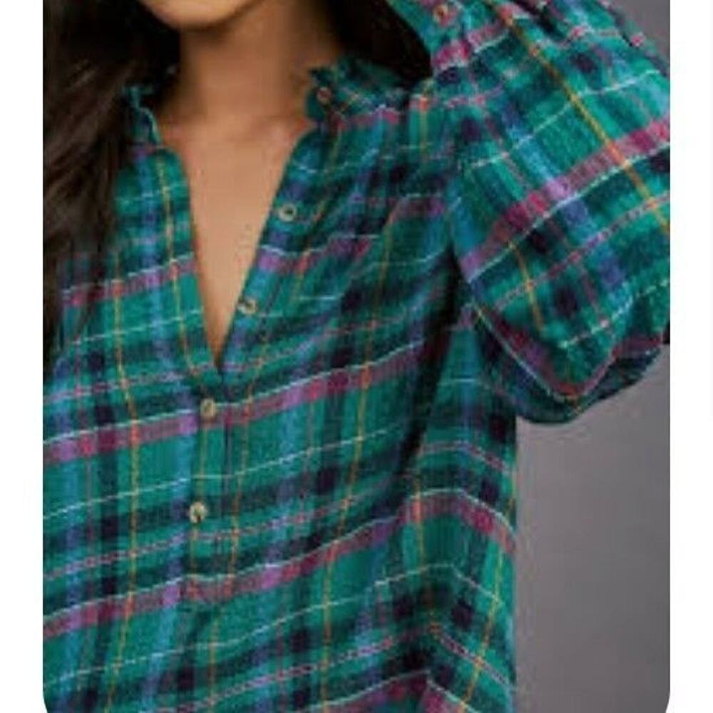 520 PILCRO & LETTERPRESS PLAID BLOUSE MED WN